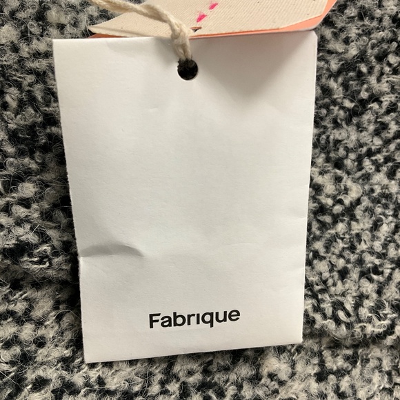 FABRIQUE BLACK / WHITE / HATHA GREY DAISY ULTRALIGHT BOUCLE WOOL COAT - Picture 5 of 5